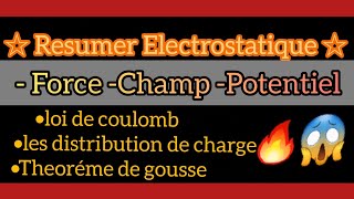 Resumer Electrostatique s2 🔥 [upl. by Shani]