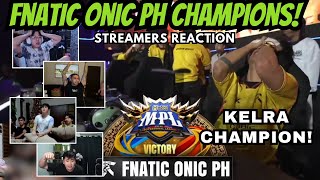 FNATIC ONIC PHILIPPINES IS YOUR MPL PH S14 CHAMPIONS STREAMERS REACTION [upl. by Holder]