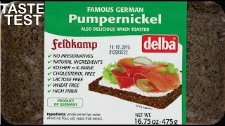 Delba Famous German Pumpernickel Wheat Free Bread Taste Test Review and Nutrition Facts [upl. by Hersh965]