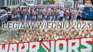 Legia w Wiedniu 2023  przemarsz doping oprawa [upl. by Yordan806]