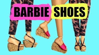 DIY How to make SHOES for Barbie Accessories for dolls Very easy [upl. by Salaidh]