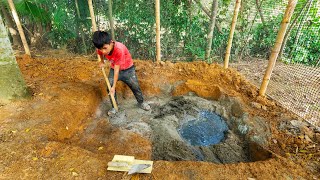 Orphan boy Build a duck tank find a snake molting near the house [upl. by Llerruj]