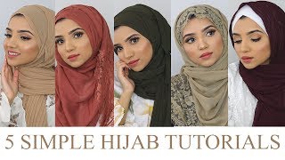 5 SIMPLE HIJAB STYLES ft Niswa Fashion  SAIMASCORNER [upl. by Aytnahs277]