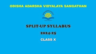 Split Up Syllabus Class X 10TH  202425 OAV schools  OAVS [upl. by Llerahs]