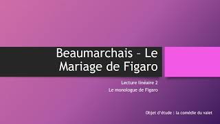 Le Mariage de Figaro Beaumarchais  le monologue de Figaro 12  bac de français [upl. by Stearne]