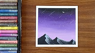 Night drawing  Oil pastel drawing  Nature drawing [upl. by Nadruoj541]