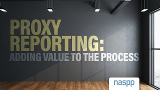 Proxy Reporting Add Value to the Process [upl. by Skylar838]