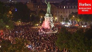 WATCH Police In Paris France Disperse Crowds Celebrating Success Of LeftWing Coalition [upl. by Olnton]