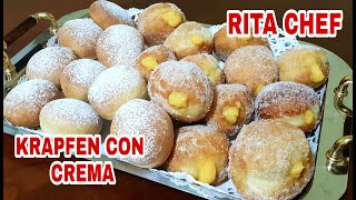 KRAPFEN  BOMBOLONI CON CREMA ALL ARANCIA🍊RITA CHEF  Fritti e al Forno sono soffici e golosi [upl. by Childers]