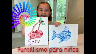 Técnica de puntillismo para niños manualidades para niños [upl. by Ecyak]