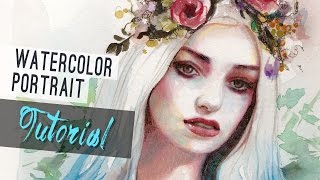 Watercolor Tutorial  How to paint a portrait [upl. by Braden]