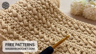 VERY EASY Crochet Pattern for Beginners ⚡️ 💛 Crochet Stitch for Baby Blanket Bag amp Scarf [upl. by Michey767]