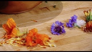 Edible Flowers Bachelor Buttons Calendula and Nasturtiums [upl. by Cuttie]