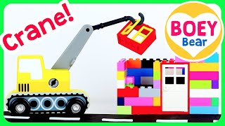 CRANES for Kids Mobile CraneTower Crane  Construction Trucks for Toddlers  Boey Bear [upl. by Angele]