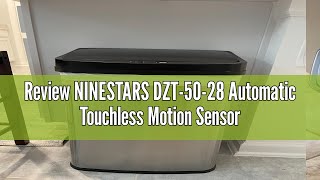 Review NINESTARS DZT5028 Automatic Touchless Motion Sensor Rectangular Trash Can 13 Gal Black Tr [upl. by Pierre]