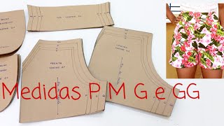 Como fazer molde para shorts feminino Modelagem para malha [upl. by Oralia]