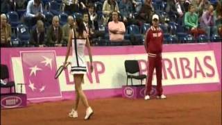 Fed Cup Highlights Anastasia Pavlyuchenkova v Jelena Jankovic [upl. by Yekcim]