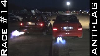 VW GOLF MK2 TURBO vs AUDI S4 TURBO  BIGGEST ANTI LAG FIGHT  Race 14 [upl. by Gunn735]