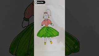 Barbie cartoon drawing for kids youtubeshorts shorts [upl. by Reinaldos]