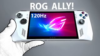 The ROG ALLY Unboxing  Future of Gaming Handhelds 120Hz Experience [upl. by Suoinuj]