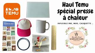 Haul Temu spécial presse à chaleur  Infusible Ink Mug casquette … [upl. by Aitekram745]