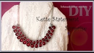 Schmuck selber machen Kette Statement Surprise DIY [upl. by Annahpos]