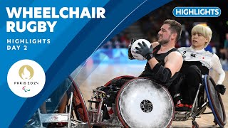 🏉 Wheelchair Rugby Highlights  Day 2  Paris 2024 Paralympic Games [upl. by Yenruoj905]