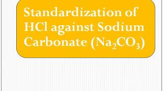 Sodium carbonate against HCl Standardization titrationchemistryChem Knowledge [upl. by Rrats]