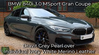 BMW 840i 30 MSport Gran Coupe registered March 2021 21 finished in Dravit Grey Pearl [upl. by Rowney]