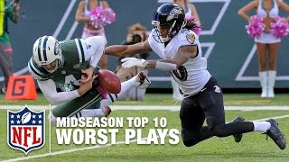 Top 10 Worst Plays  2016 Midseason  NFL [upl. by Attevroc]