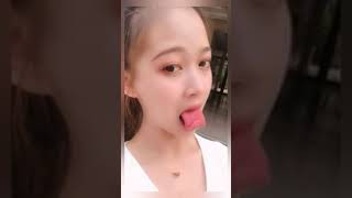 Asian Chinese Long Tongue Girl Tik Tok [upl. by Cardinal]