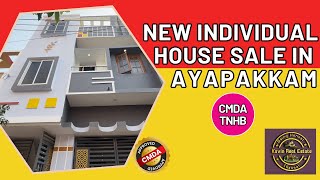 ID 1489  New Idividual House Sale in Ayapakkam  CMDA  North Facing  TNHB [upl. by Eiduam]