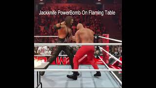 WWE 2K24 Kevin Nash Jackknife PowerBomb Braun Strowman On Flaming Table [upl. by Jahncke]