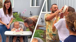 Husband Pushes Son’s Birthday Cake in Wife’s Face [upl. by Batholomew]