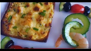 Tartines gratinées courgette crevette au fourكوسة جمبر شرائح الخبز 👍👌 [upl. by Hedley657]