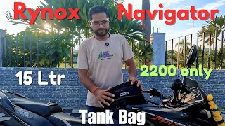 Rynox Navigator Tank Bag 15 ltr Capacity How To Mount on Non Metallic Tank [upl. by Yarised443]