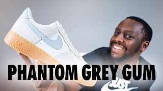 Nike Air Force 1 Phantom Smoke Grey Gum On Foot Sneaker Review QuickSchopes 699 Schopes FQ8714 002 [upl. by Hasan]