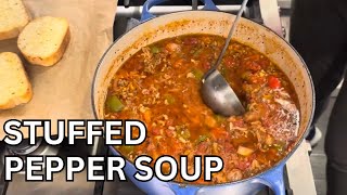 STUFFED PEPPER SOUP is the cozy soup recipe you need for Fall [upl. by Lyrad]