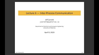 ECE 252 Lecture 6 Interprocess Communication IPC [upl. by Aan798]