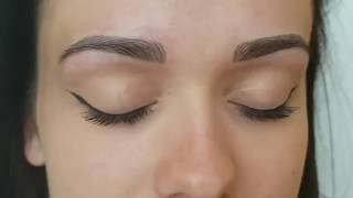 Microblading Makijaż Permanentny Brwi metoda piórkowa Porównanie Przed PO  ESTELINES Kraków [upl. by Anitsrhc]