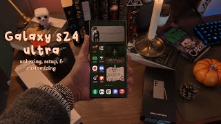 Galaxy S24 Ultra  unboxing customizing amp setup 📱🍁✨ [upl. by Etnauq758]