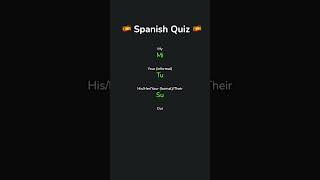 Learn basic possessive adjectives with a quiz spanishlessons [upl. by Boonie494]