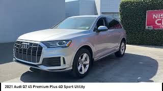 2021 Audi Q7 Florett Silver Metallic Black wLeather Seating Surfaces madera Visalia Fresno Financi [upl. by Ahtanamas]