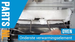 Onderste verwarmingselement vervangen van oven of fornuis PartsNL uitleg [upl. by Terena]