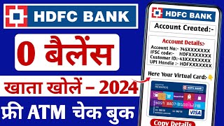 HDFC Bank Account Opening Online 2024  HDFC Zero Balance Account Opening Online  HDFC Bank  HDFC [upl. by Hellene]