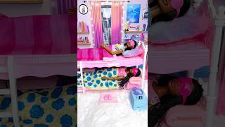 Barbie Doll Sisters Morning Routine In Bedroom With Bunk Beds shorts barbiedolls dolls [upl. by Nahpets]