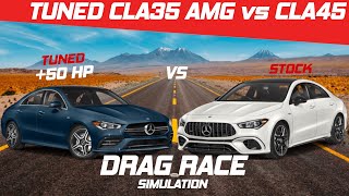 Can a Tuned CLA 35 AMG Beat a CLA 45 Drag Race  Visualizer [upl. by Cressler]