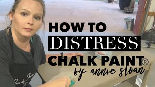 How To Distress Chalk Paint Furniture  DIY Sanding or Antiquing [upl. by Xuagram384]