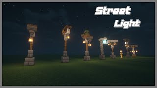 Minecraft 8 Amazing Street Lights designs [upl. by Atteinotna360]