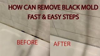 Remove black mold from bathroom Shower with Fast and Easy Steps  Kill black mold Mould [upl. by Eedeed]